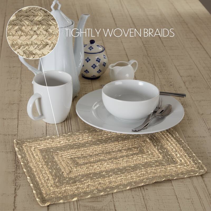 Cobblestone Jute Rect Placemat 10x15 - Single