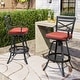 preview thumbnail 69 of 77, Outdoor Patio Bar Stools Aluminum Swivel Bar Chair with Sunbrella Cushion - 21.7 in W x 16.5 in D x 46 in H