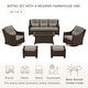 preview thumbnail 27 of 105, Murphy Outdoor Wicker Patio Outdoor Sofa Swivel Chair Coffee Table