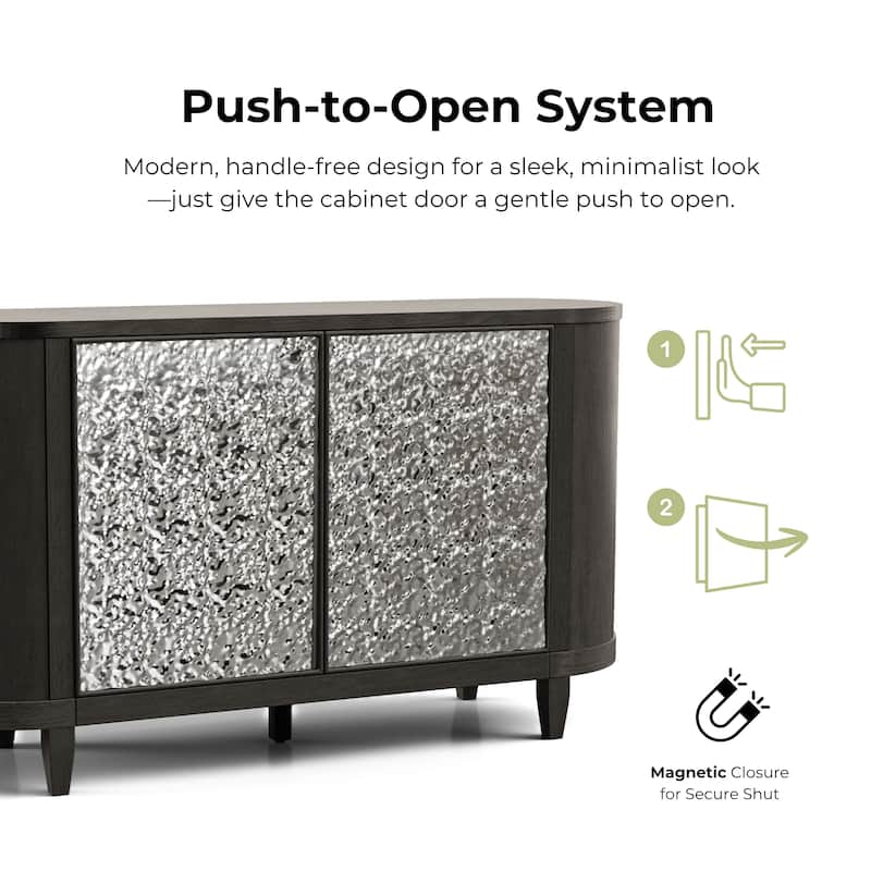 Furniture of America Piez Modern Ash Grey Wood 4-Shelf 2-Door Dining Server