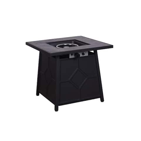 28inch Outdoor Gas Fire Pit Table, 40,000 BTU, Square Outdside Propane Patio Firetable