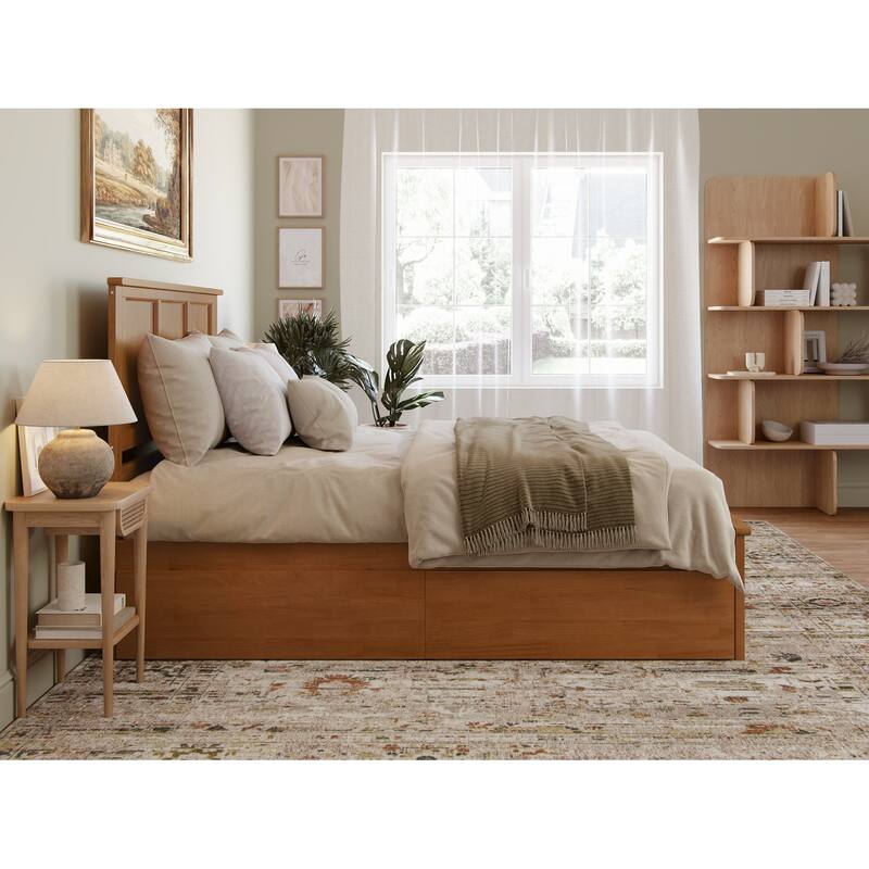 Madison Platform Bed with Matching Footboard with Storage Drawers