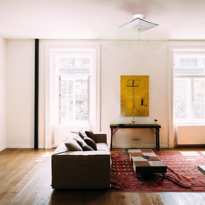 Design House 517805 Traditional 2-Light Indoor Semi-Flush 12 Inch Ceiling Mount Square Frosted White Glass - White