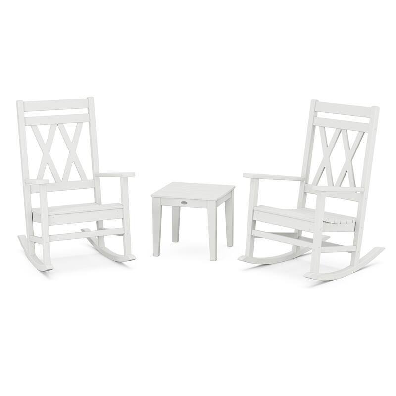 POLYWOOD Canyon 3-Piece Rocking Chair Set - White