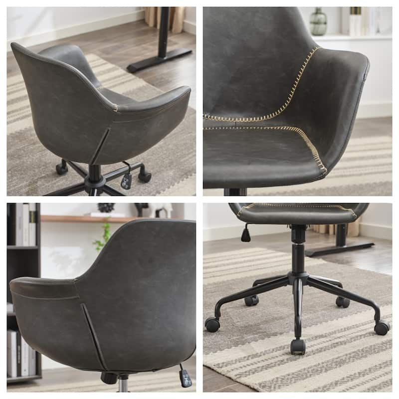 Rolling Swivel Height Adjustable Ergonomic Chair with Back Support