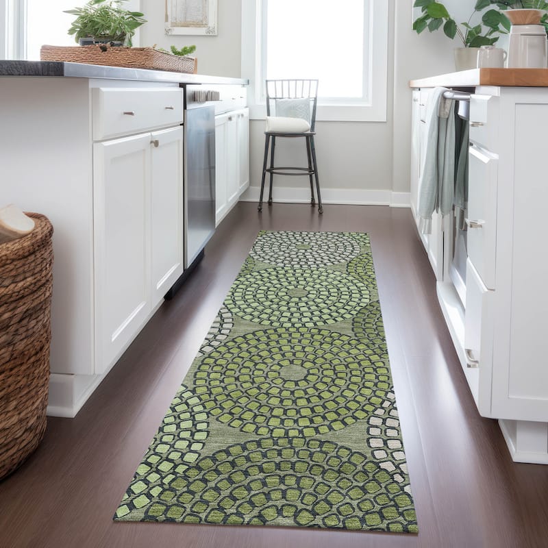 Machine Washable Indoor/ Outdoor Chantille Contemporary Geo Rug