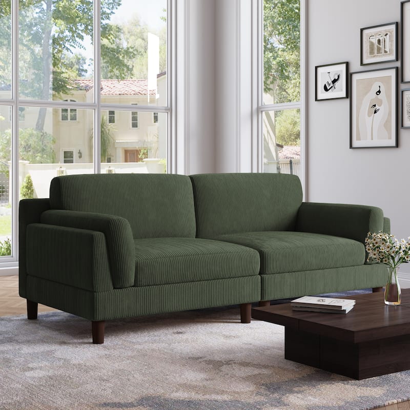 90 inch Deep Seat Sofa Comfy Couch for Living Room - Green