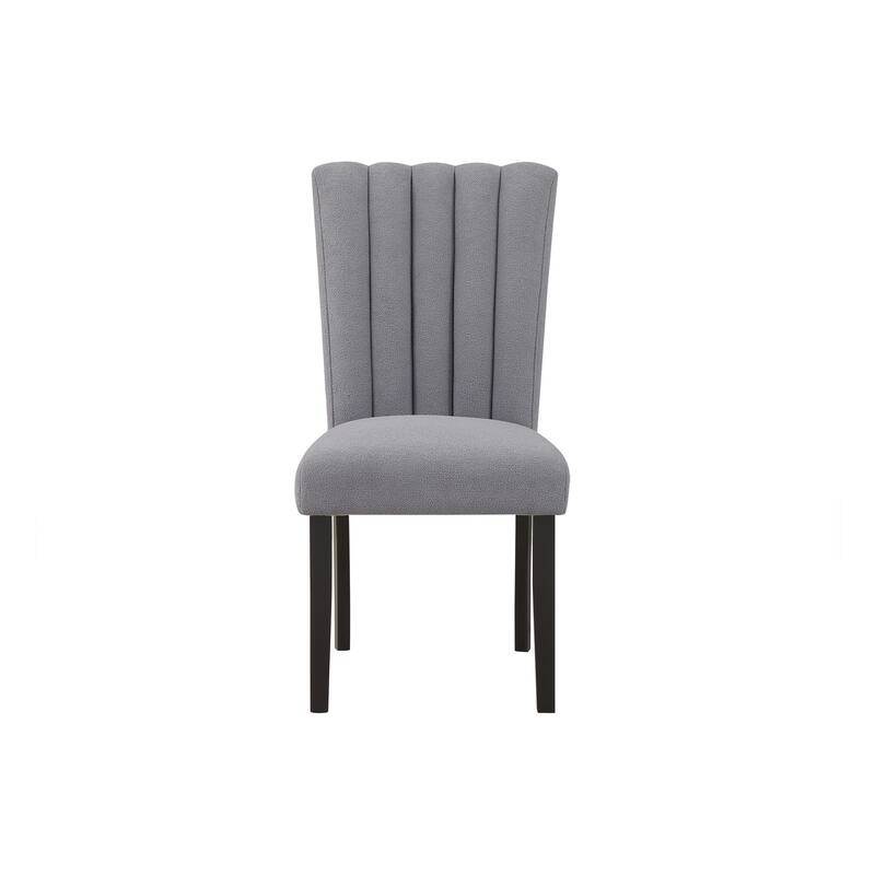 HomeRoots Set of Two 26" Gray and Black Wood and Fabric Counter Height Bar Chairs