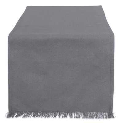 Rectangular Table Runner with Fringed - 108" - Gray