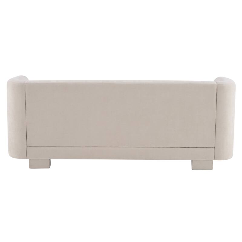 Christopher Knight Home - Modern Upholstered 77.56" 3-Seat Sofa with Geometric Block Arms