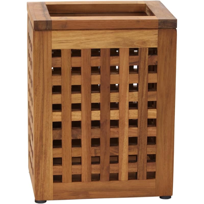 Grate Teak Waste Basket
