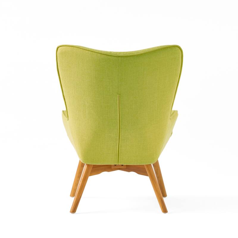 Hariata Midcentury Modern Wingback Chair and Ottoman by Christopher