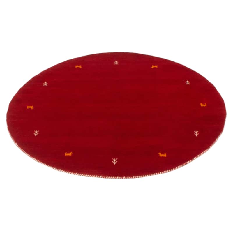 Kashkuli Gabbeh Red Rug 4'11" x 4'11" - 4'11 x 4'11