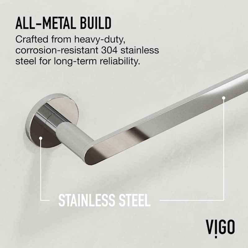 VIGO Arden 4-Piece Bathroom Hardware Accessory Set with 24 in. Towel Bar, Toilet Paper Holder, Hand Towel Holder, Hook