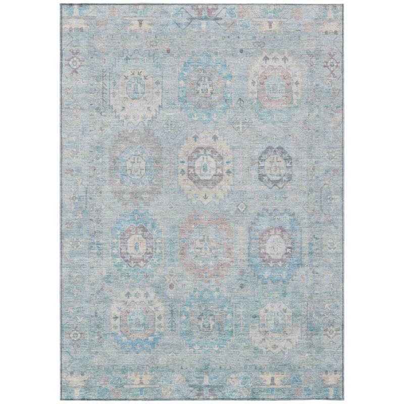 Machine Washable Indoor/ Outdoor Vintage Traditional Chantille Rug