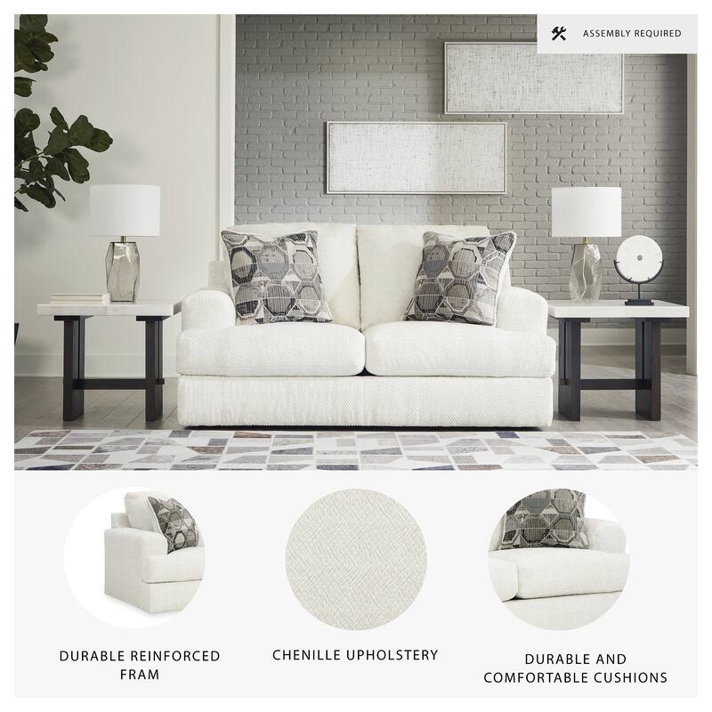 Signature Design by Ashley Karinne White Loveseat - 70"W x 41"D x 39"H