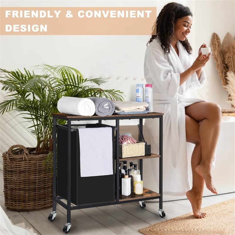 Laundry Sorter with Three Shelf - ‎29.3 x 11.8 x 29.9