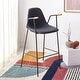 preview thumbnail 35 of 44, SAFAVIEH Tanner Mid-century Faux Leather Barstool - 25" W x 21.5" D x 39" H Black