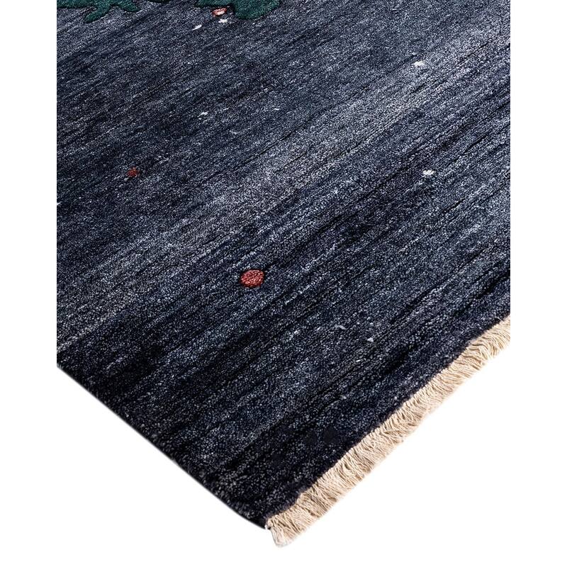 Ikat One-of-a-Kind Hand-Knotted Area Rug, Gray - 8' 0" x 9' 10"