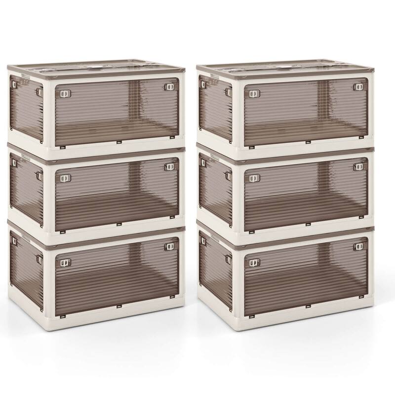 Costway 3/6 Pack Stackable Storage Bins with Lids 54 Gallon - 6 Pack