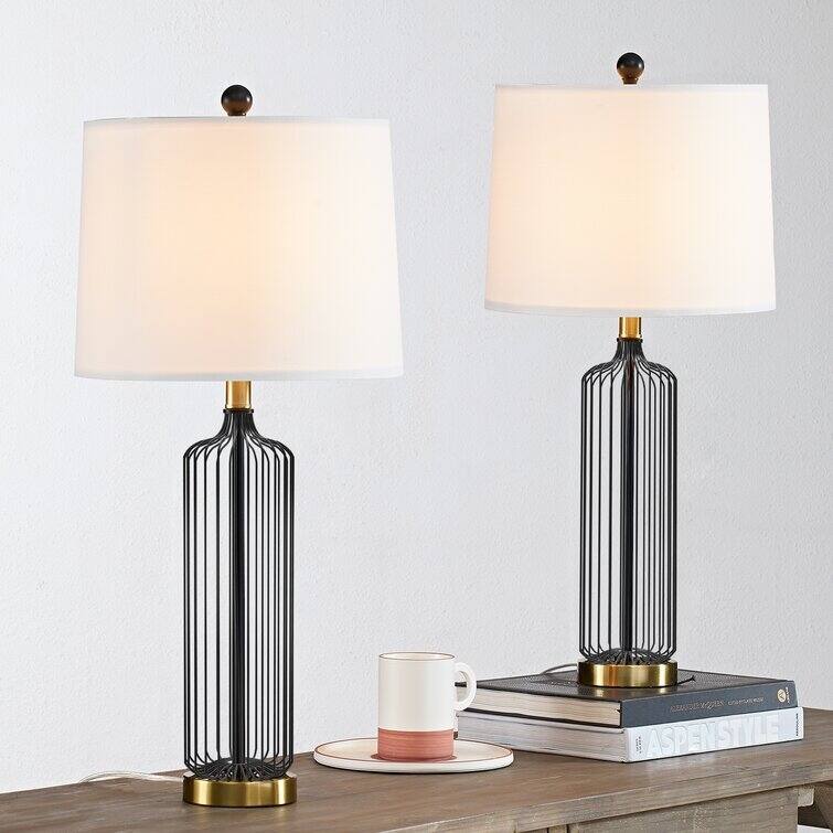 28.57" Metal line Table Lamp Set (Set of 2)
