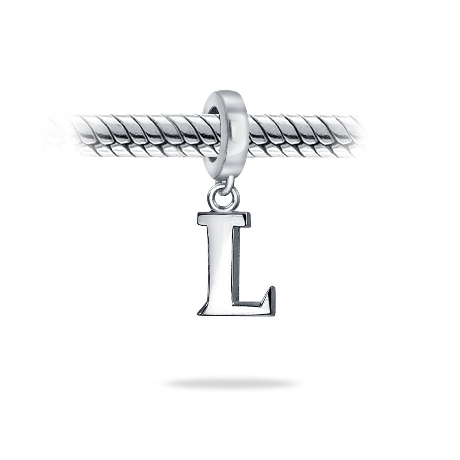 Shop Bling Jewelry 925 Sterling Silver Alphabet Block Letter L Dangle Bead Overstock 17988482