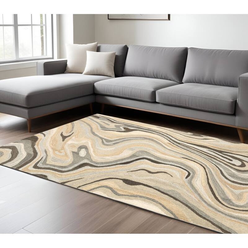 HomeRootsAbstract Modern Rectangle Area Rug - 155.91' X '120.08' X '0.43