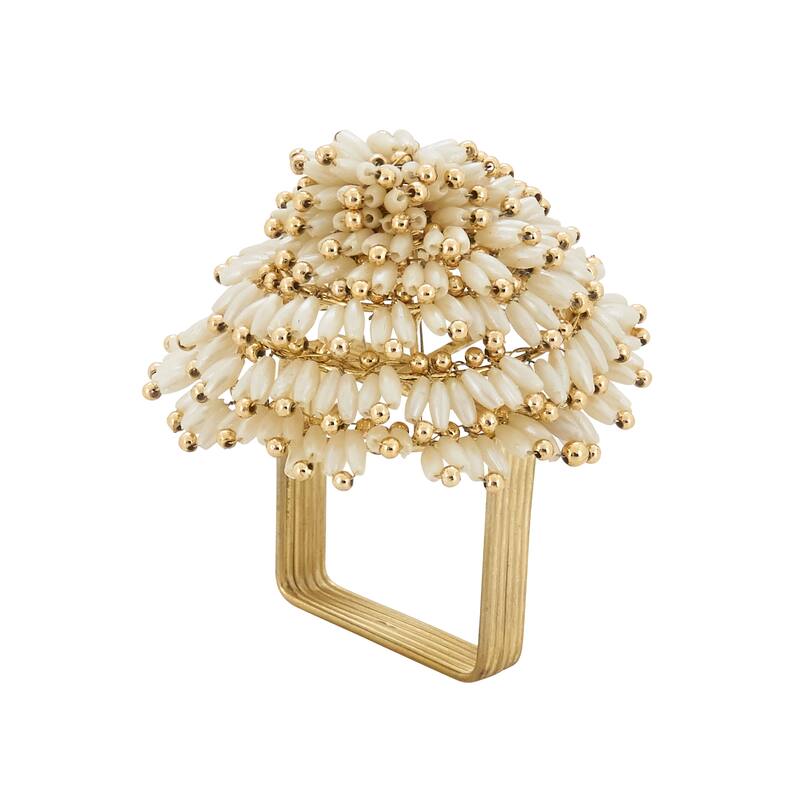 Napkin Rings With Beaded Design (Set of 4)