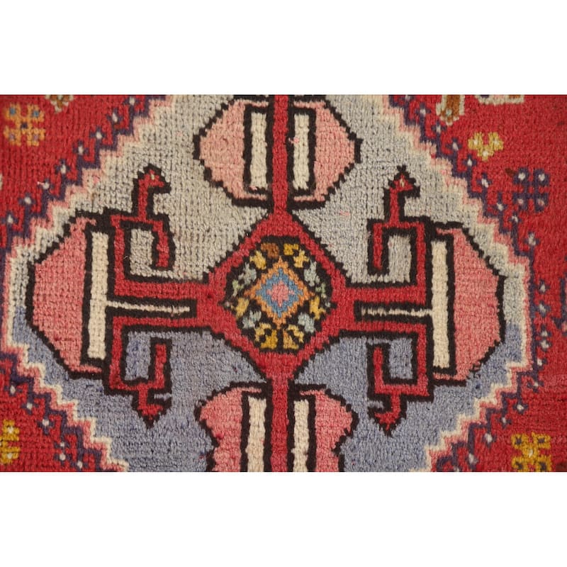 Tribal Shiraz Persian Vintage Square Rug Hand-Knotted Wool Carpet - 2'0" x 2'3"