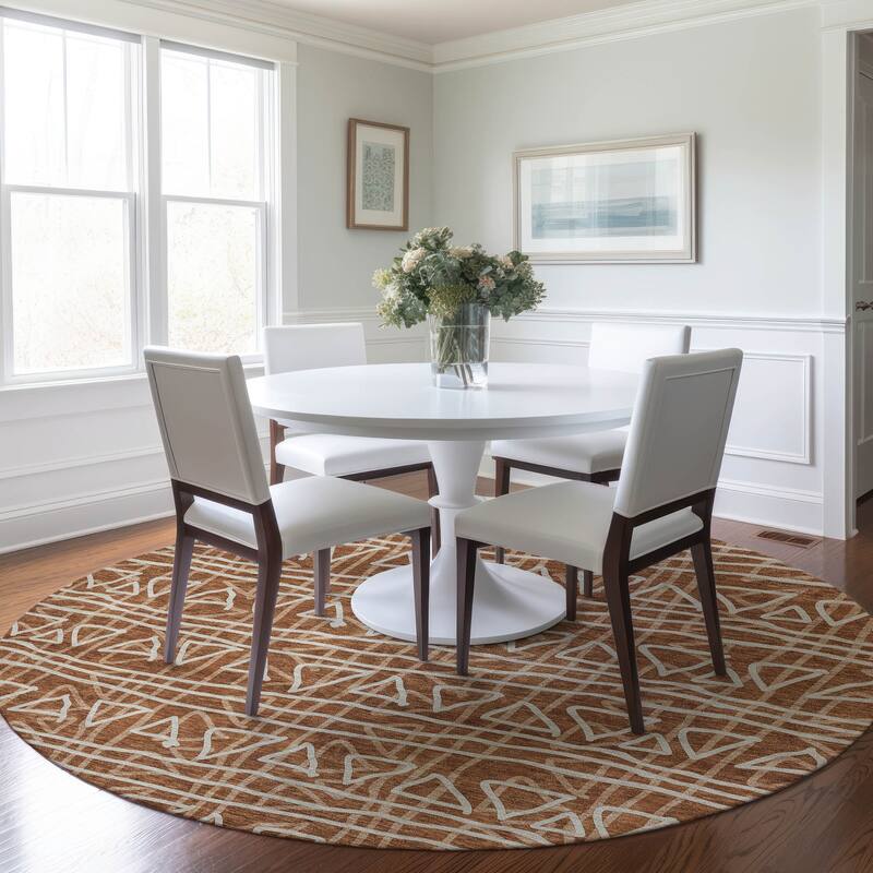Machine Washable Indoor/ Outdoor Chantille Boho Morrocan Rug