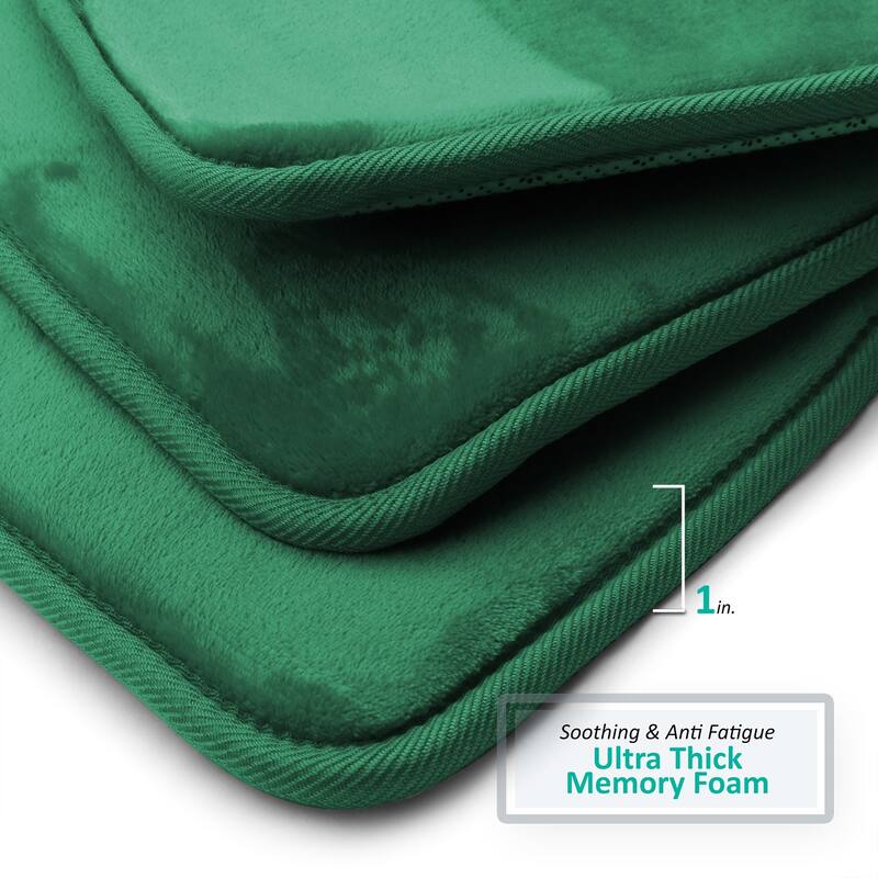 Clara Clark Ultra Soft Plush Bathroom Rug - Non-Slip, Velvet, Memory Foam Bath Mat - Set of 2