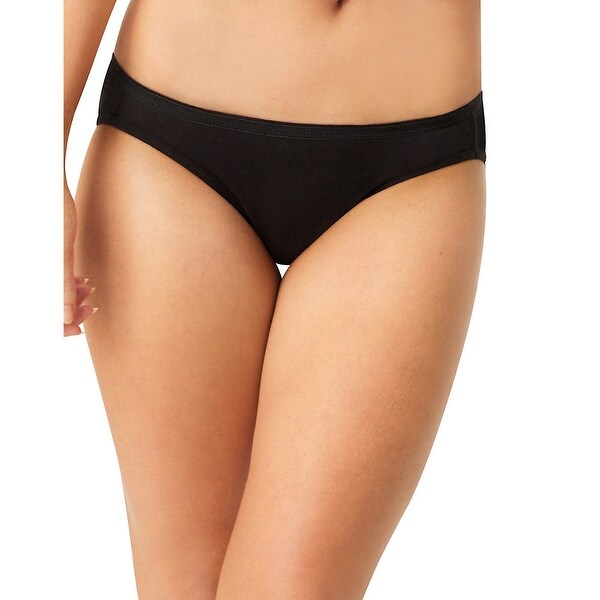 Women/'s Breathable Cotton All Black Bikinis 10-Pack