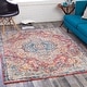 preview thumbnail 4 of 64, Artistic Weavers Hal Vintage Boho Traditional Pink Medallion Area Rug 7'10" x 10'3" - Sky Blue/Rose