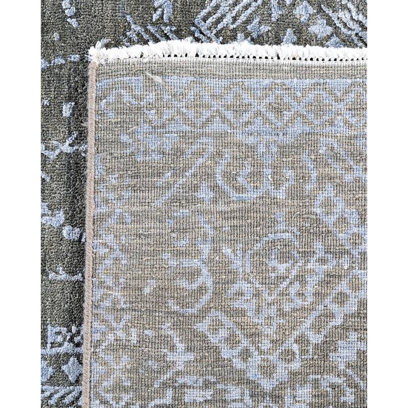 Ikat One-of-a-Kind Hand-Knotted Area Rug, Green - 8' 1" x 10' 1"