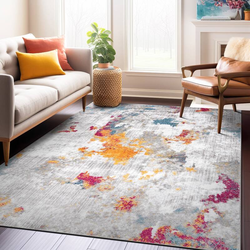 Contemporary Abstract Elegance Area Rug - 5' x 7' - Multi - Rectangle