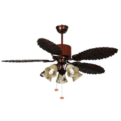 Home Appliances Modern Loft Style Ceiling Fan Decorative Five Special Blades Pull Chain Control Ceiling Fan with Five Lamp