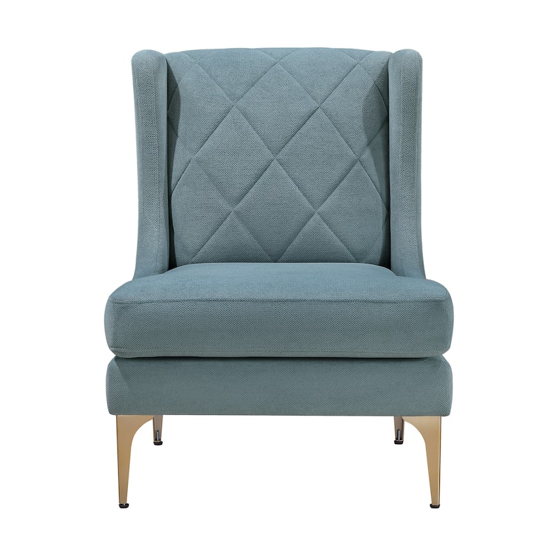 Margo 28" Chenille Accent Chair - Brushed Gold Finish Metal Legs