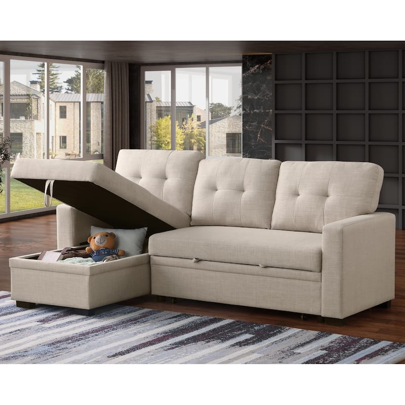 Modern Living Room Modular Sofa with Pull-out Bed and Hidden Storage