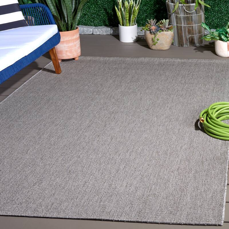 SAFAVIEH Sisal All-Weather Ajrie Indoor/Outdoor Waterproof Patio Backyard Rug - 6'7" x 9'6" - Grey