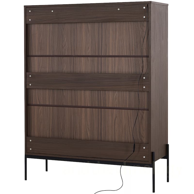 Tempered Glass Door Cabinet With Metal Legs