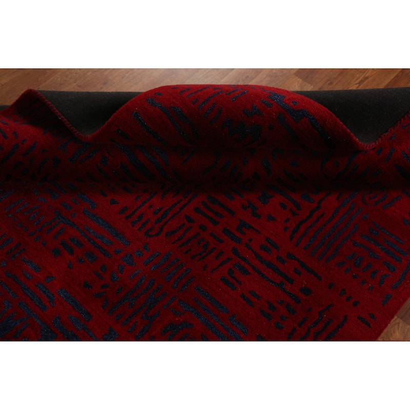 Contemporary Modern Indian Area Rug Handmade Wool Carpet - 5'3" x 7'7"