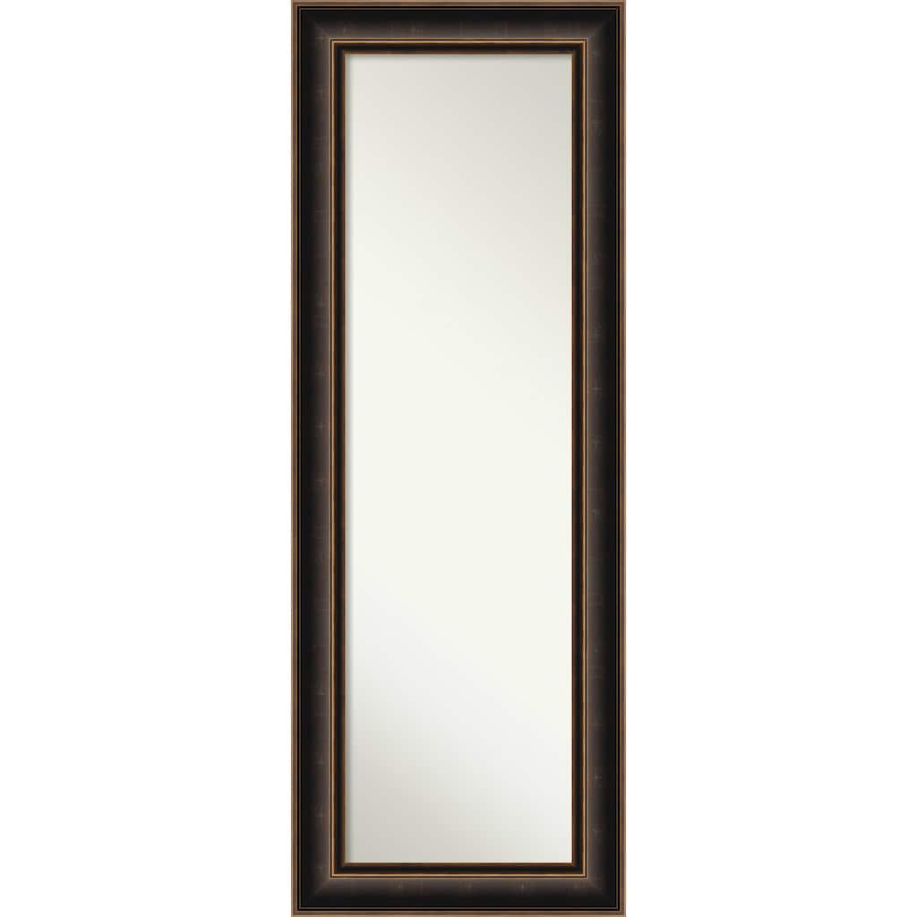 Villa Oil Rubbed Bronze Non-Beveled Wood Framed Full-Length On the Door Mirror - Villa Oil Rubbed Bronze - Glass Size 14x48