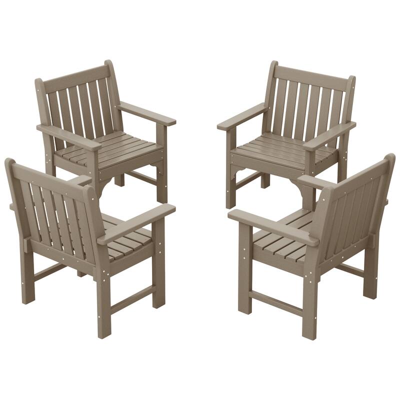 Laguna Poly Garden Arm Chair (Set of 4) - Weathered Wood