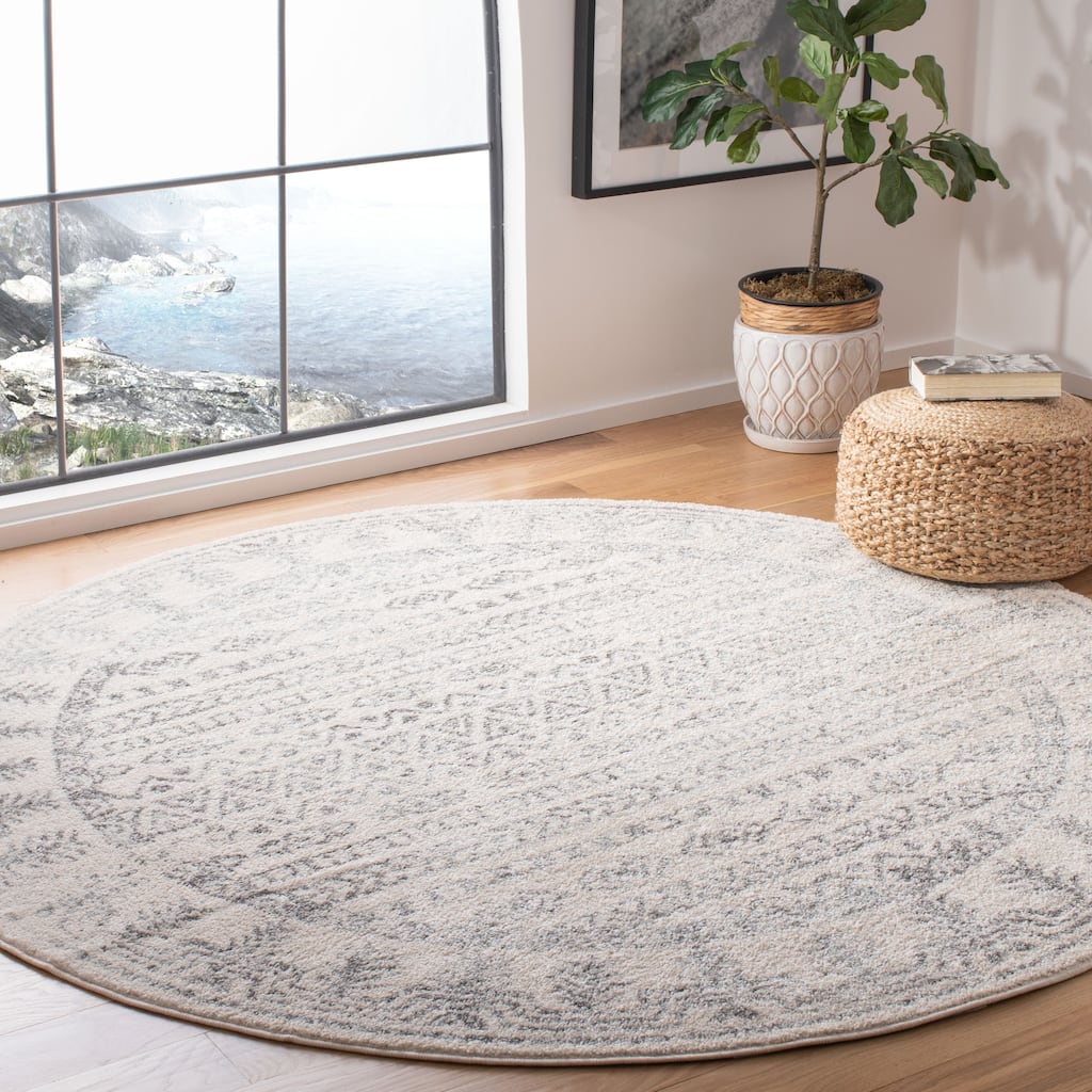 SAFAVIEH Tulum Luna Moroccan Boho Rug - 6'7" Round
