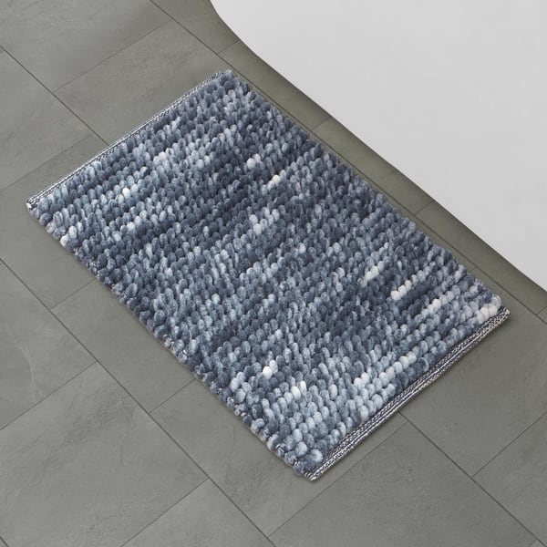 French Connection Space Dye Chunky Chenille Bath Rugs - Dark Blue - 17"x24"