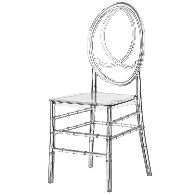 Modern Acrylic Phoenix Dining Chair, Stackable Transparent Party Chair, Crystal Clear Acrylic Chair for Events and Weddings - Single