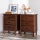 preview thumbnail 19 of 32, Walker Edison Bullrushes Solid Wood 3-Drawer Nightstand, Set of 2