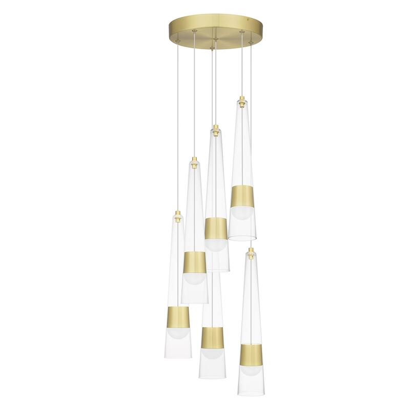 Zia Integrated LED Satin Gold Contemporary/Modern Pendant