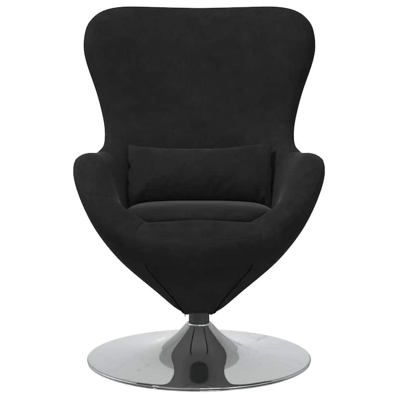 vidaXL Egg Chair Black/ Dark/Light Grey Velvet - 24.8 x 28.7 x 35.4