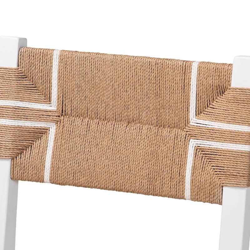 Talli Bohemian Paper Loom and White Mahogany Wood Dining Chair